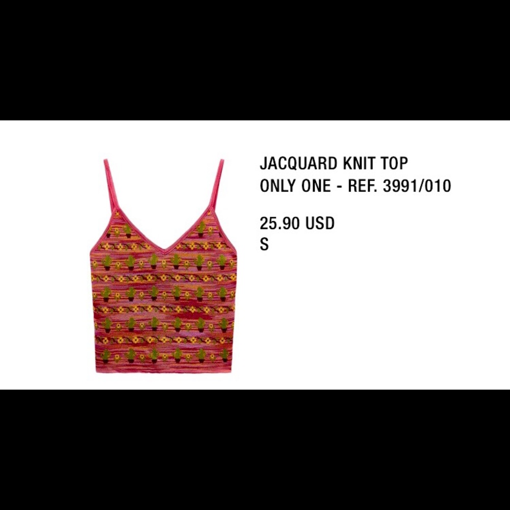 Worn once! Adorable Zara Sweater Tank with Cactus and Flowers!